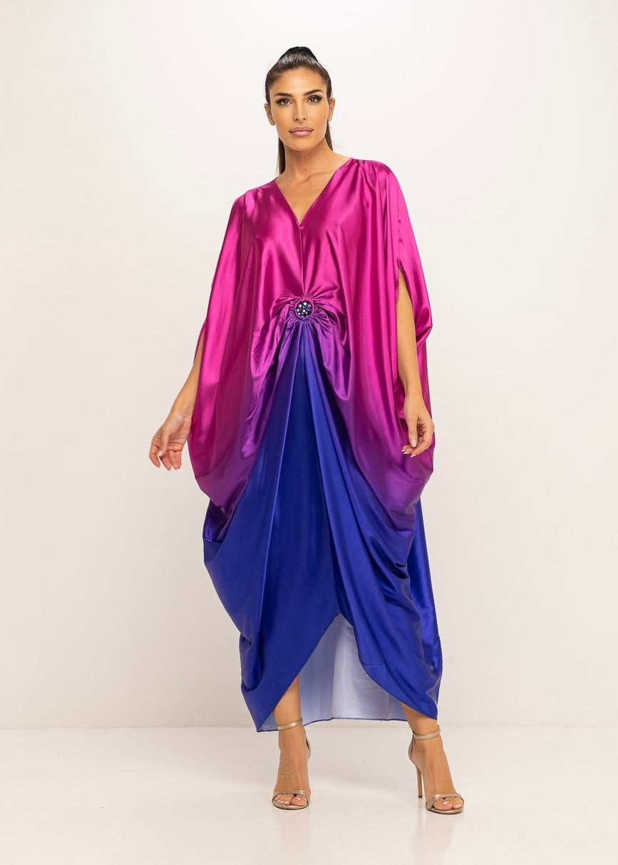 Two-tone caftan style dress