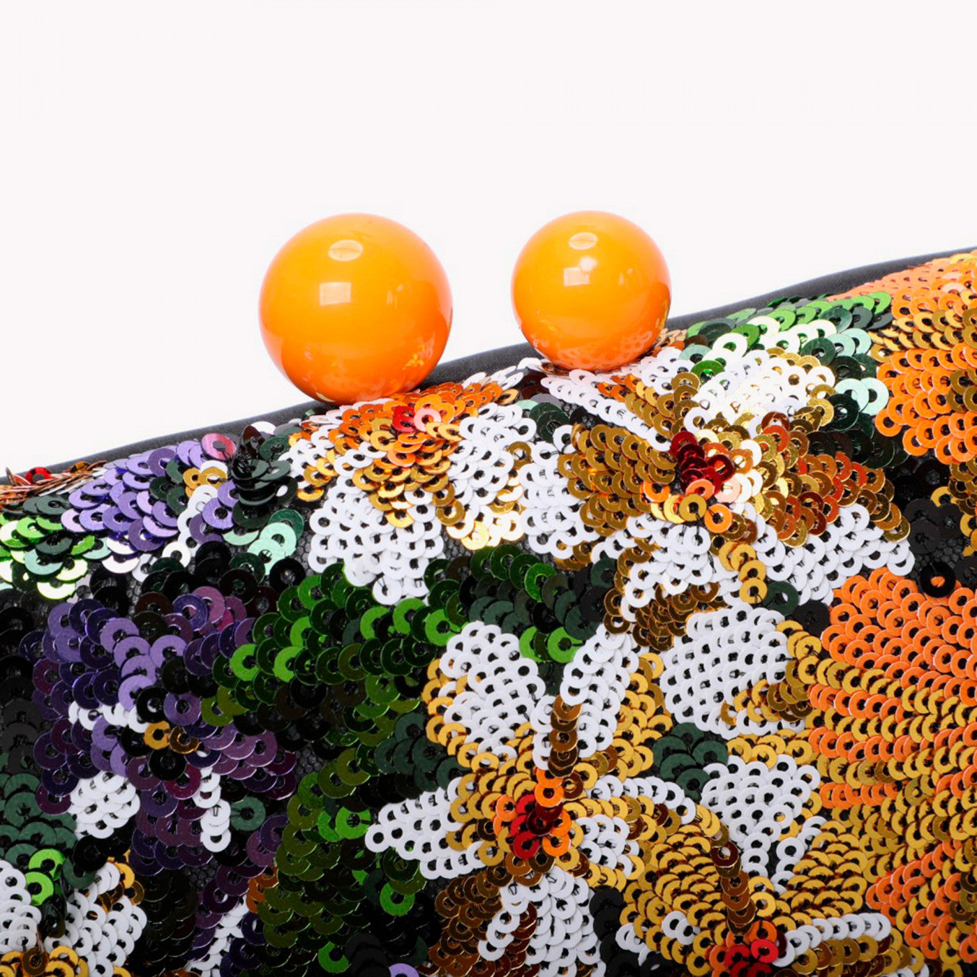 Clutch retangular com lantejoulas - Laranja