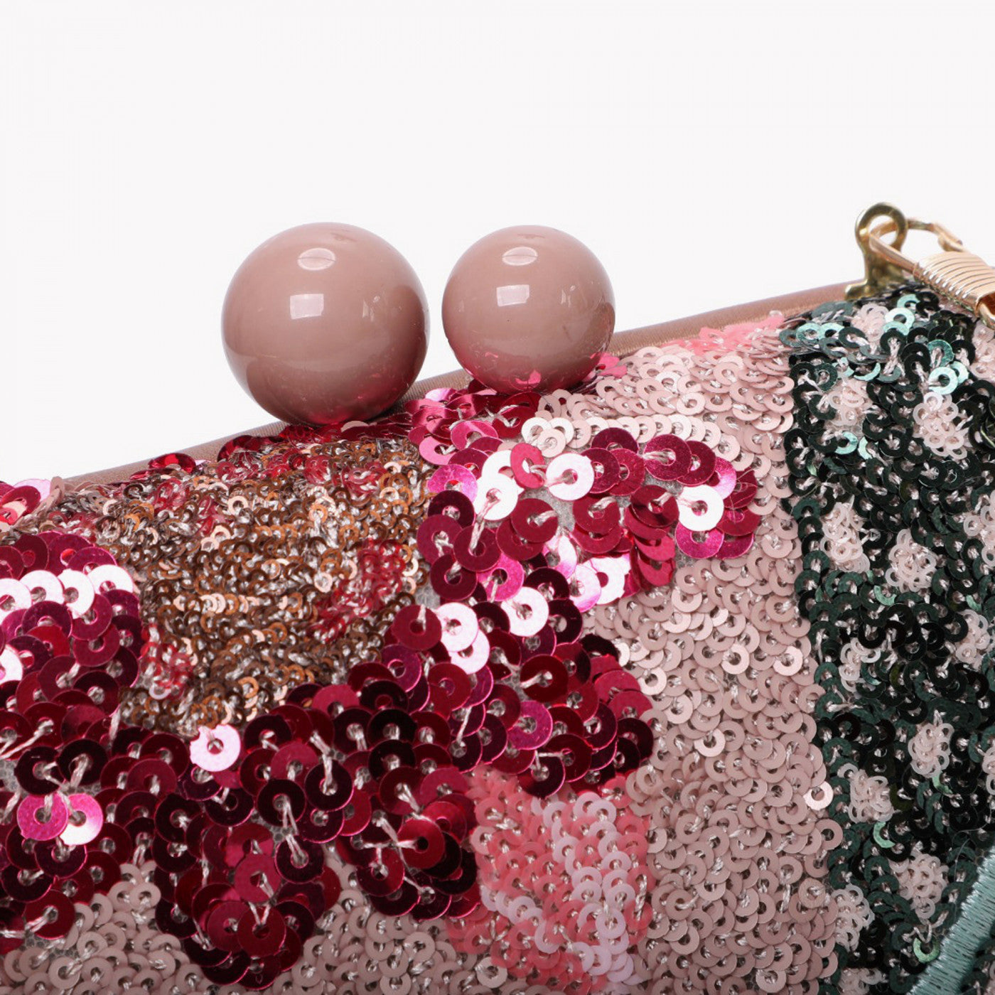 Clutch oval com lantejoulas - Rosa