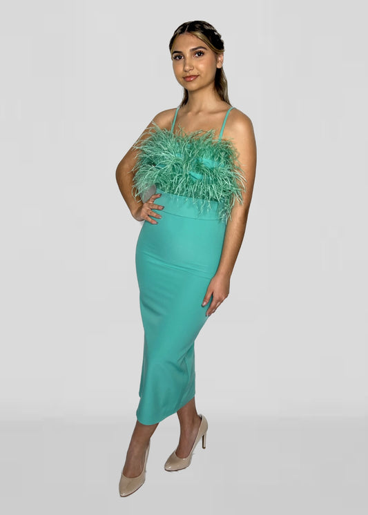 Vestido midi verde